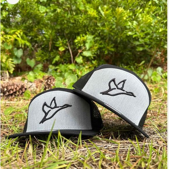 Roost RW-112 Hi Profile 3D Puff Duck Logo Hat Grey Black One Size - Picture 2 of 2